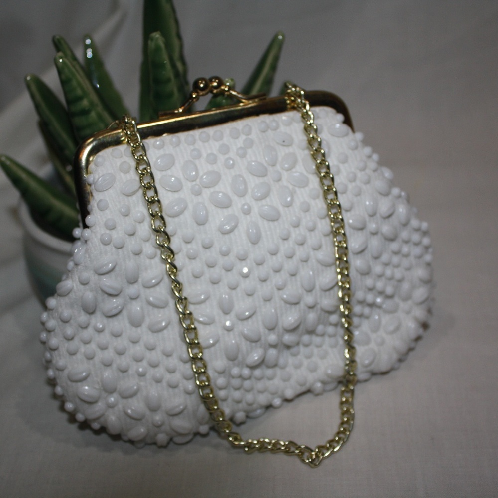 Miss Ellen 1950's Vintage Beaded Prom Mini Purse